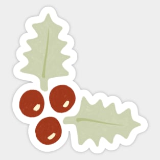 Mistletoe Holly Berries Christmas Plant Pattern Sticker